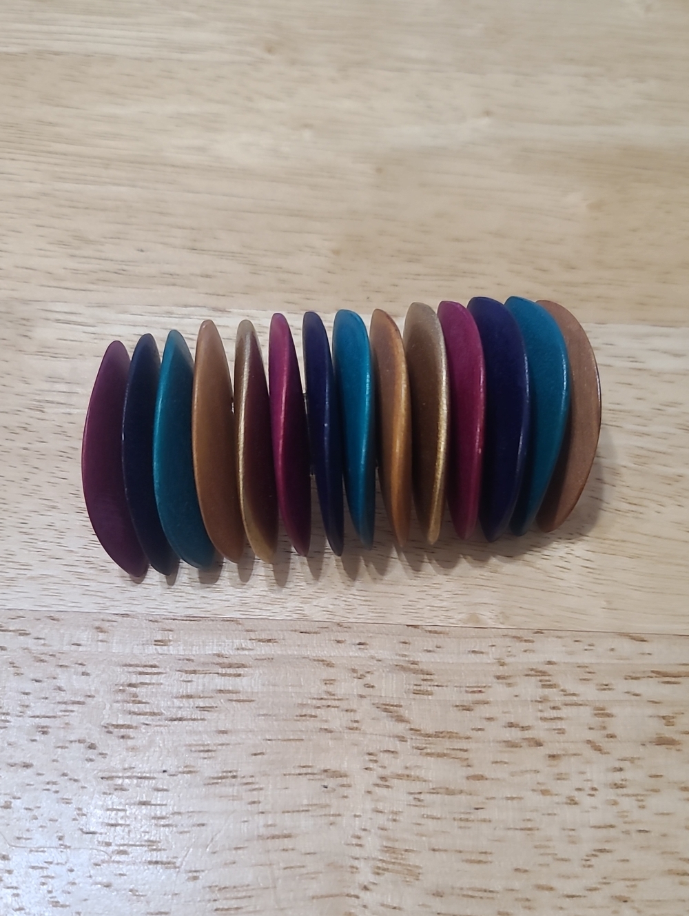 Multicolor Hair Clip - Blue, Purple, Gold, Teal, Brown
